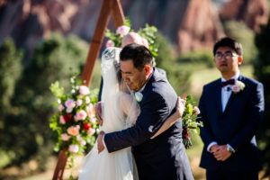 giving bride away father of the bride wedding
