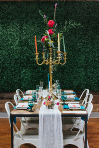 leaf green wedding wall