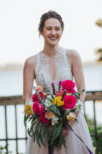 v neck lace wedding dress