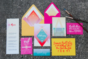 Urban Art Neon Wedding Invitations