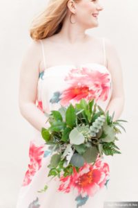 flower print wedding dress