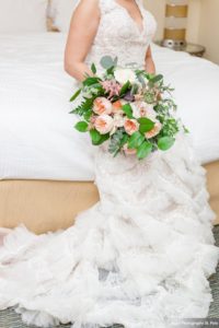 feather wedding dress
