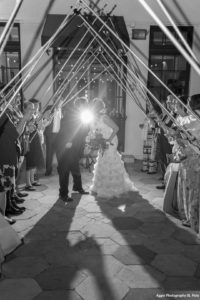 wedding send off shuffleboard sticks